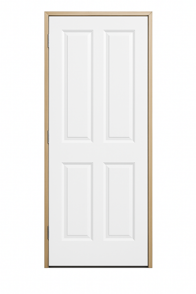 Ascot 4 Panel Smooth - Pine Flat Jamb - 90mm Stud