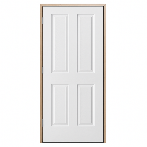 Oakfield 4 Panel Woodgrain - Pine Flat Jamb - 70mm Stud