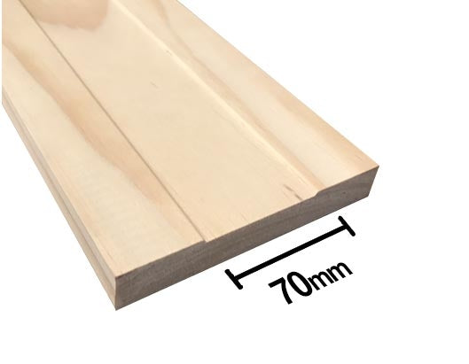 Ascot 4 Panel Smooth - Pine Flat Jamb - 70mm Stud