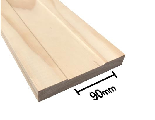 Oakfield 4 Panel Woodgrain - Pine Flat Jamb - 90mm Stud