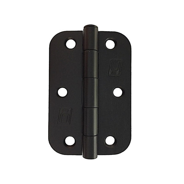 Hinge Steel 89X58X2  1/2 Radius Black Electroplate & Lacquered (GREASED PIN)