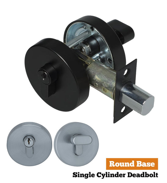 S range single cylinder deadbolt - Round Base