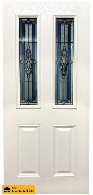 Fibreglass 4 Panel Blue Leadlight Glass