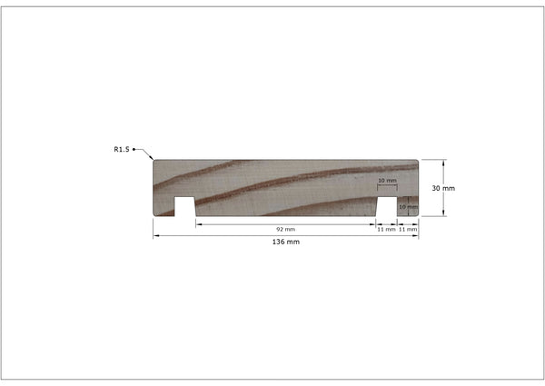 MDF Flush Panel Pine - Groove Jamb - 90mm Stud