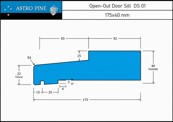 Exterior Open Out Sill – 175 x 40mm
