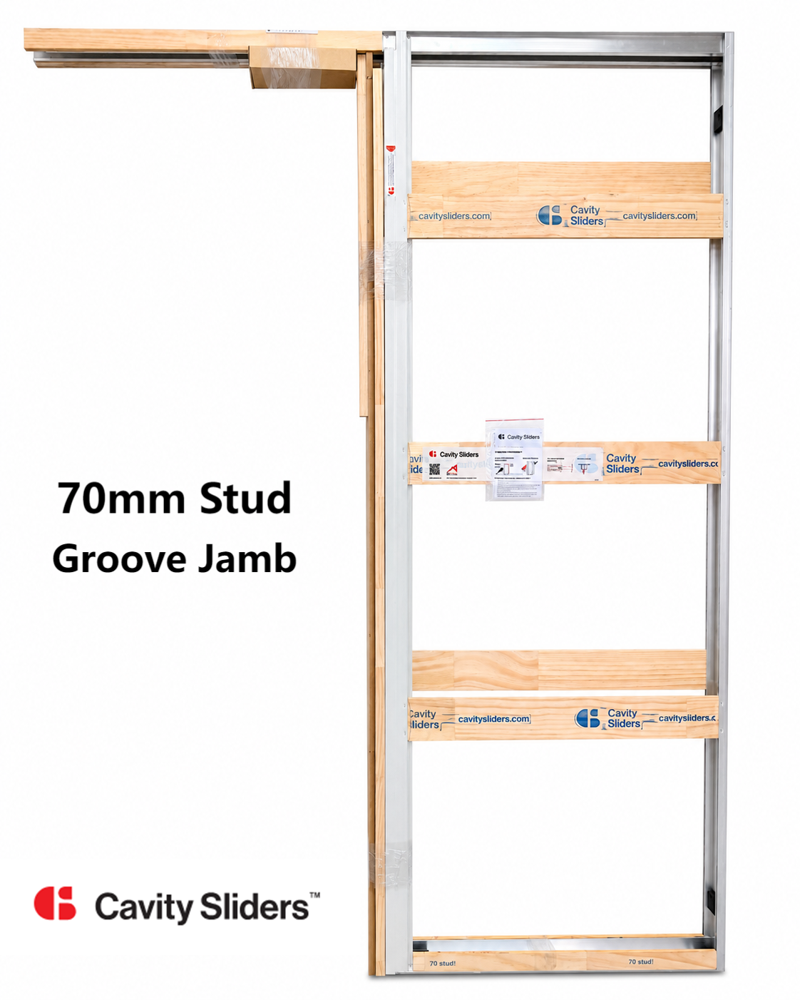 CS For Doors SlimSlider 70mm Stud Cavity Slider - Groove Jamb