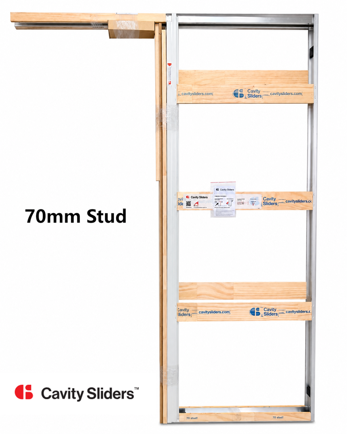 CS For Doors SlimSlider 70mm Stud Cavity Slider - Flat Jamb