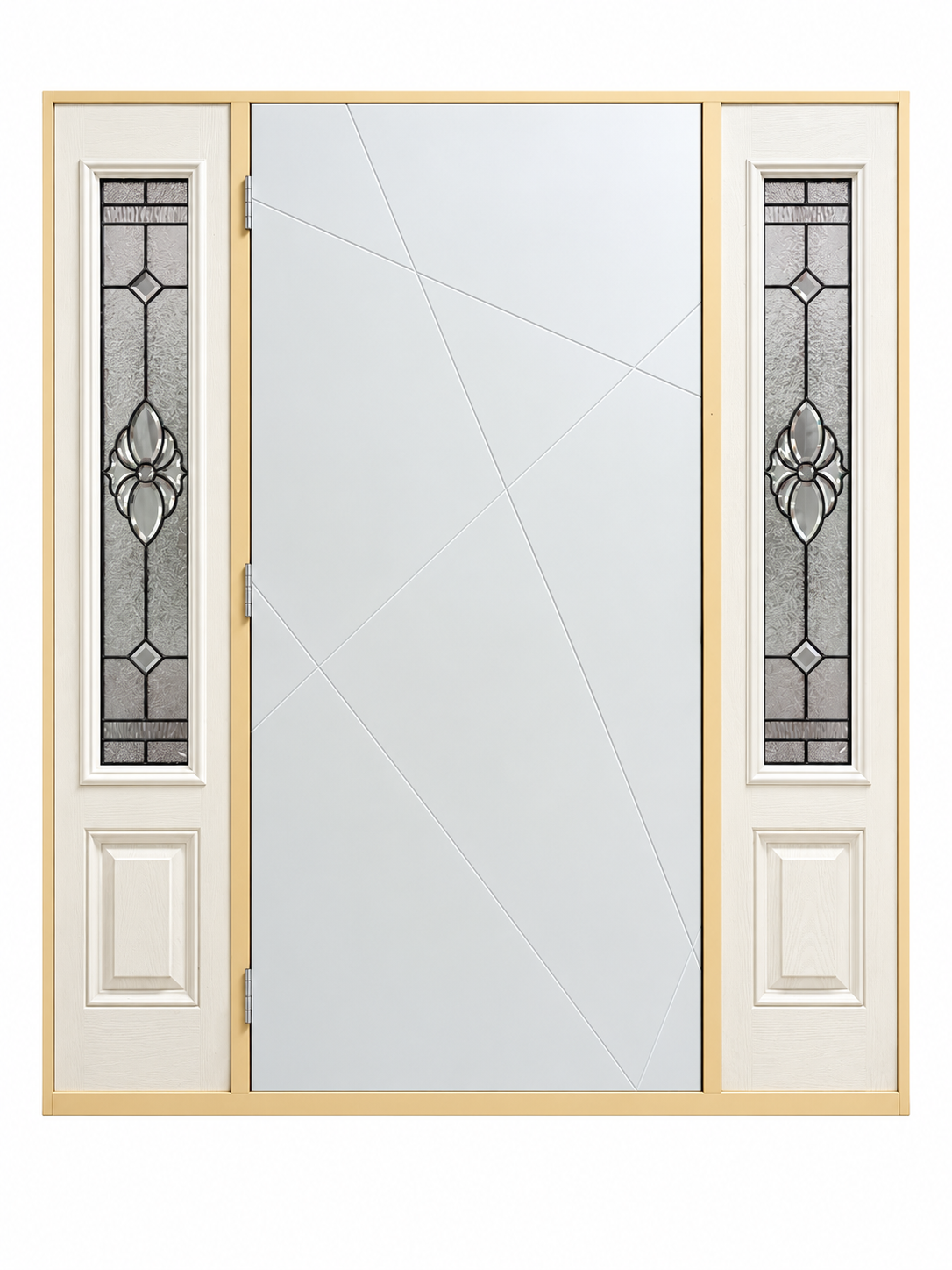 Exterior Prehung Fibreglass Door Set 2 x sidelite