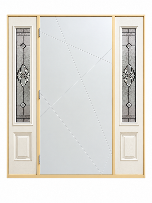 Exterior Prehung Fibreglass Door Set 2 x sidelite