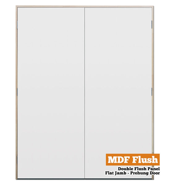 MDF Flush Panel Pine - Double - Flat Jamb - 90mm Stud