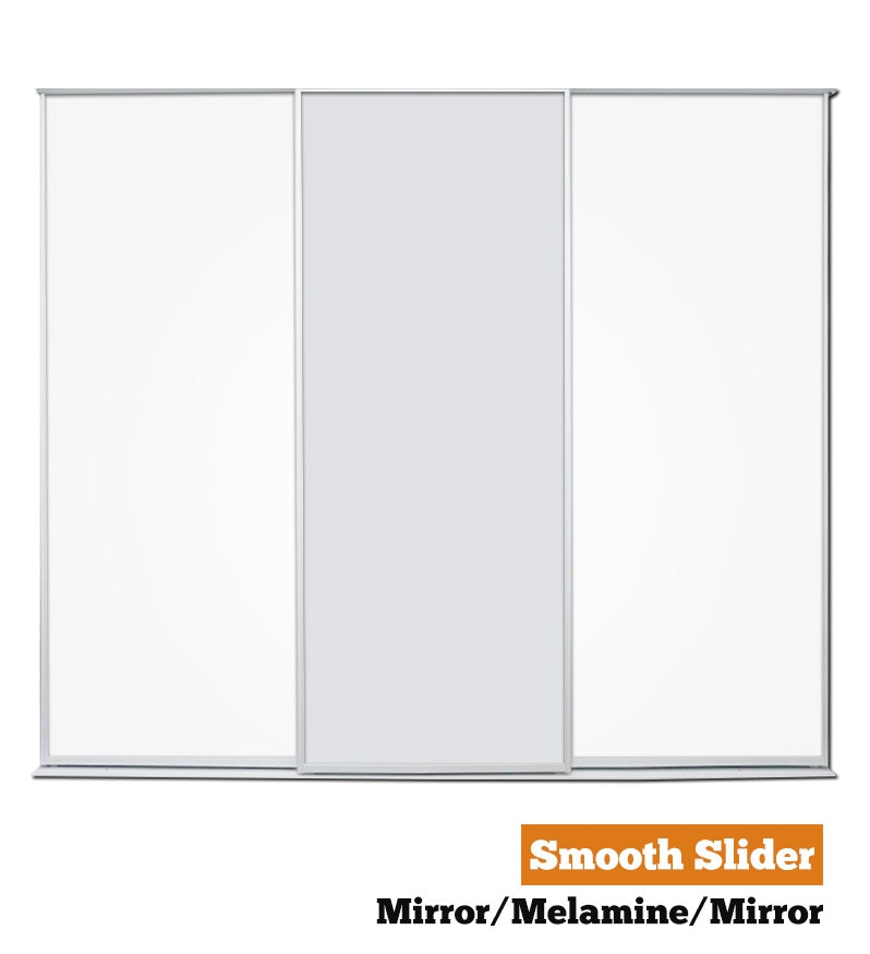 Smooth Slider - Triple - Mirror-Melamine-Mirror